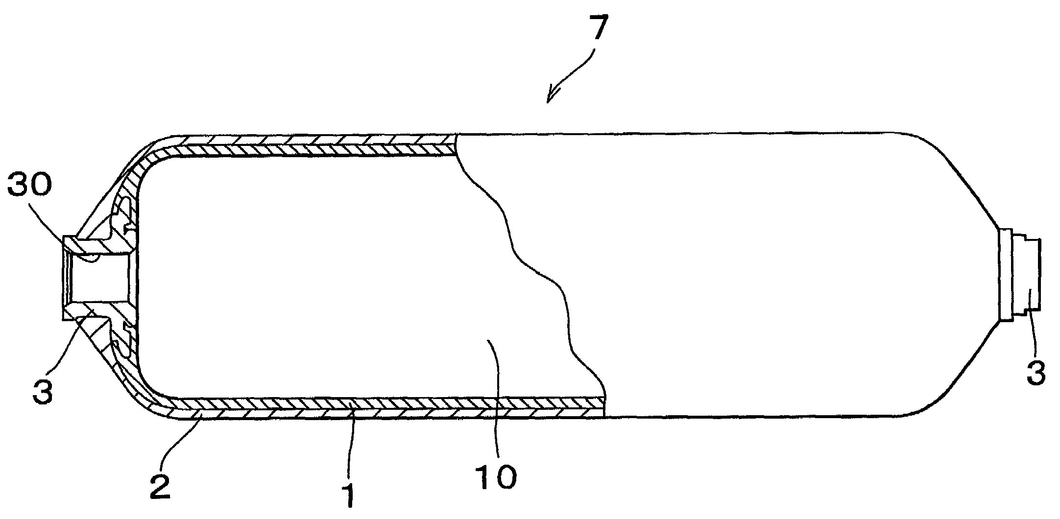 Liner for high pressure gas container and high pressure gas container