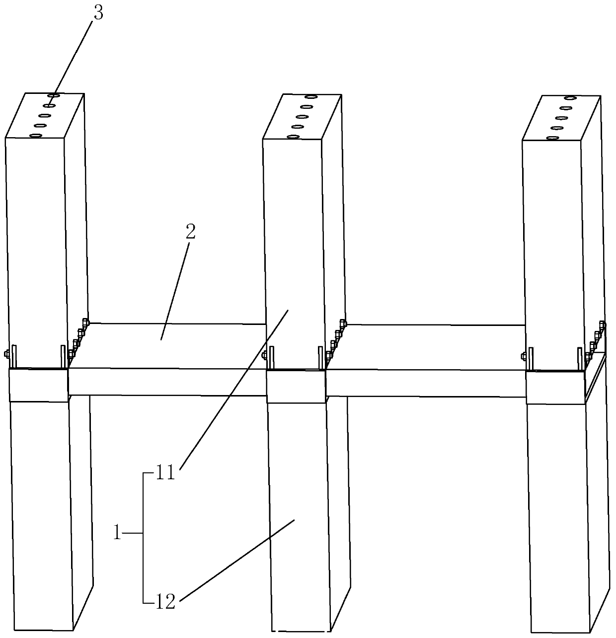 Reinforced concrete prefabricated overall-poured house structure and construction method thereof