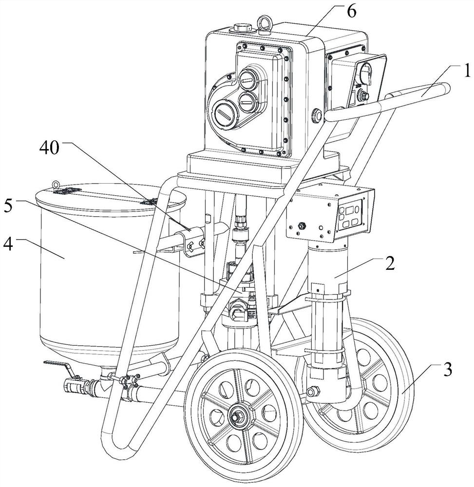 Electrically-driven high-pressure plunger type coating spraying facility and spraying method thereof