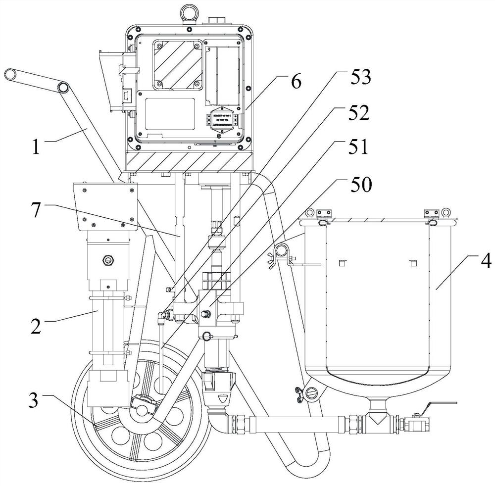 Electrically-driven high-pressure plunger type coating spraying facility and spraying method thereof