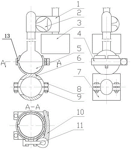 A multi-angle adjustable bicycle umbrella device