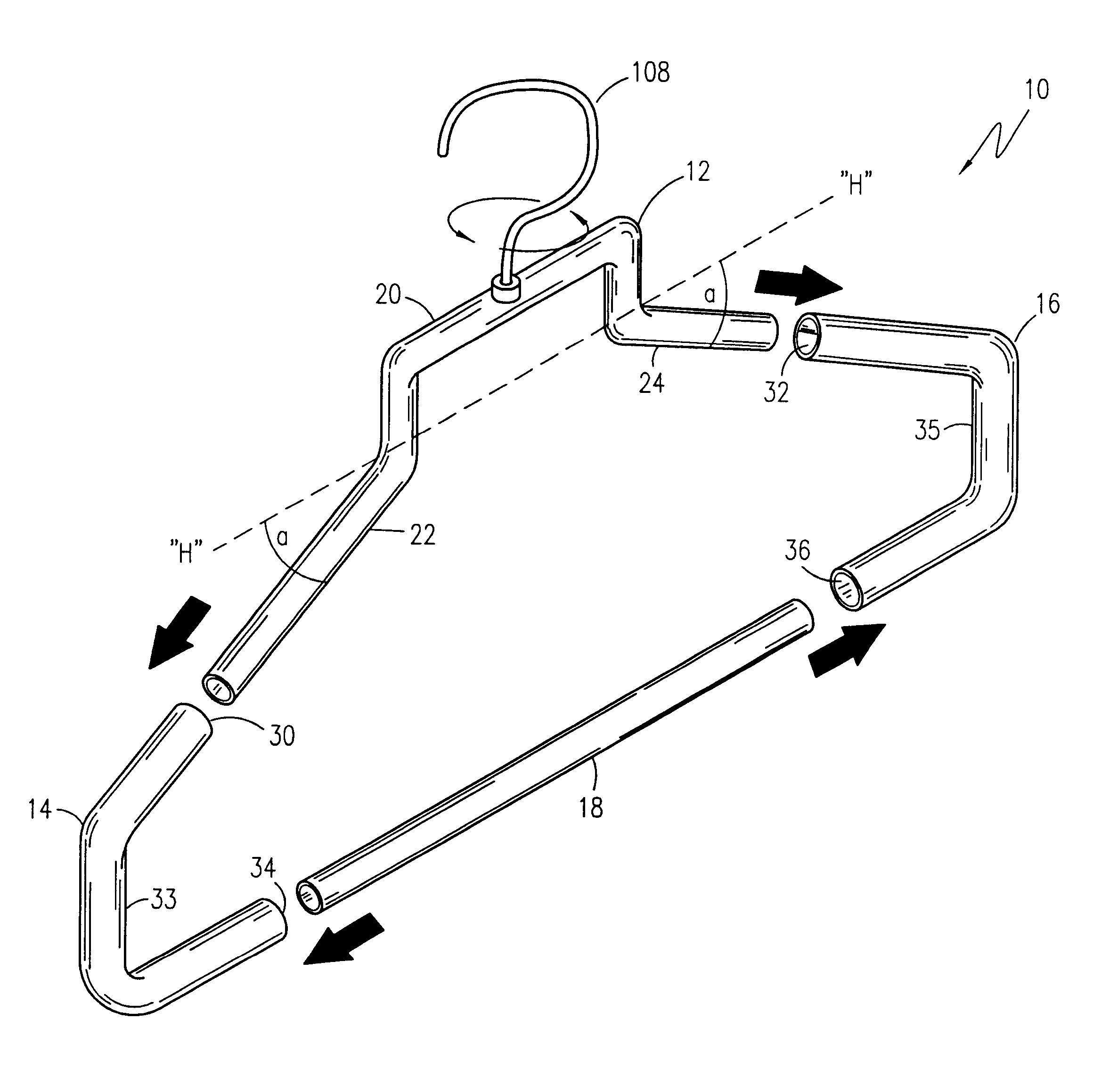 Adjustable clothes hanger