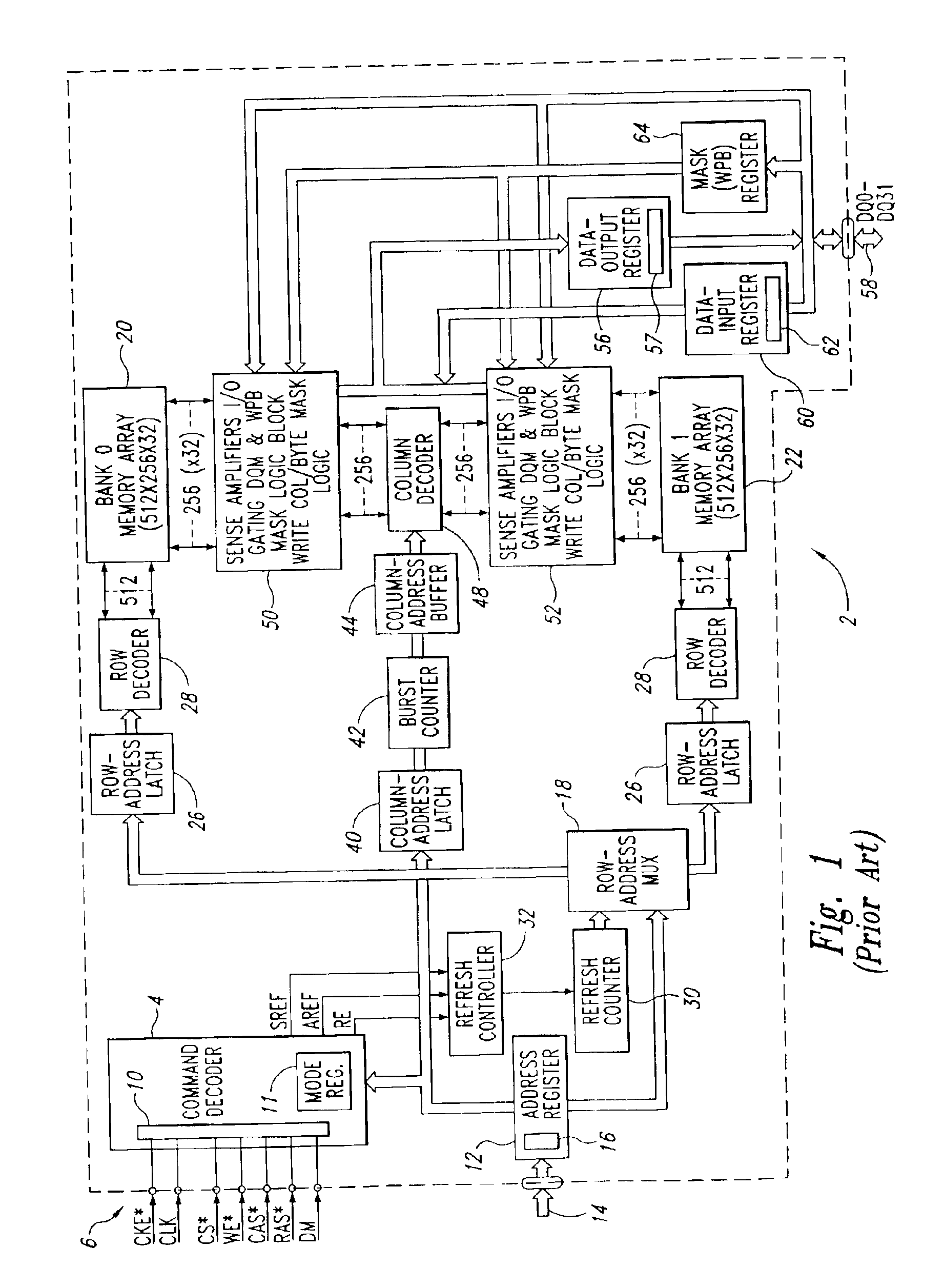 Memory device and method having low-power, high write latency mode and high-power, low write latency mode and/or independently selectable write latency