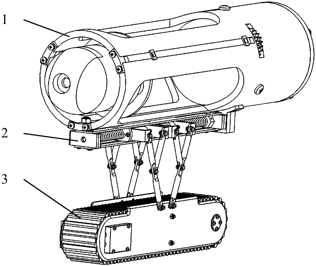 Modular support crawler-type in-pipe robot