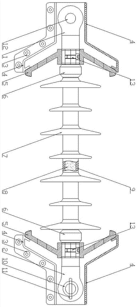 Lightning-proof strain composite insulator