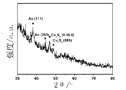 Nanometer composite material having gold/tetra-sulfide hepta-copper core-shell structure and preparation method thereof