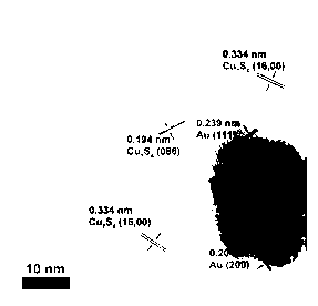 Nanometer composite material having gold/tetra-sulfide hepta-copper core-shell structure and preparation method thereof