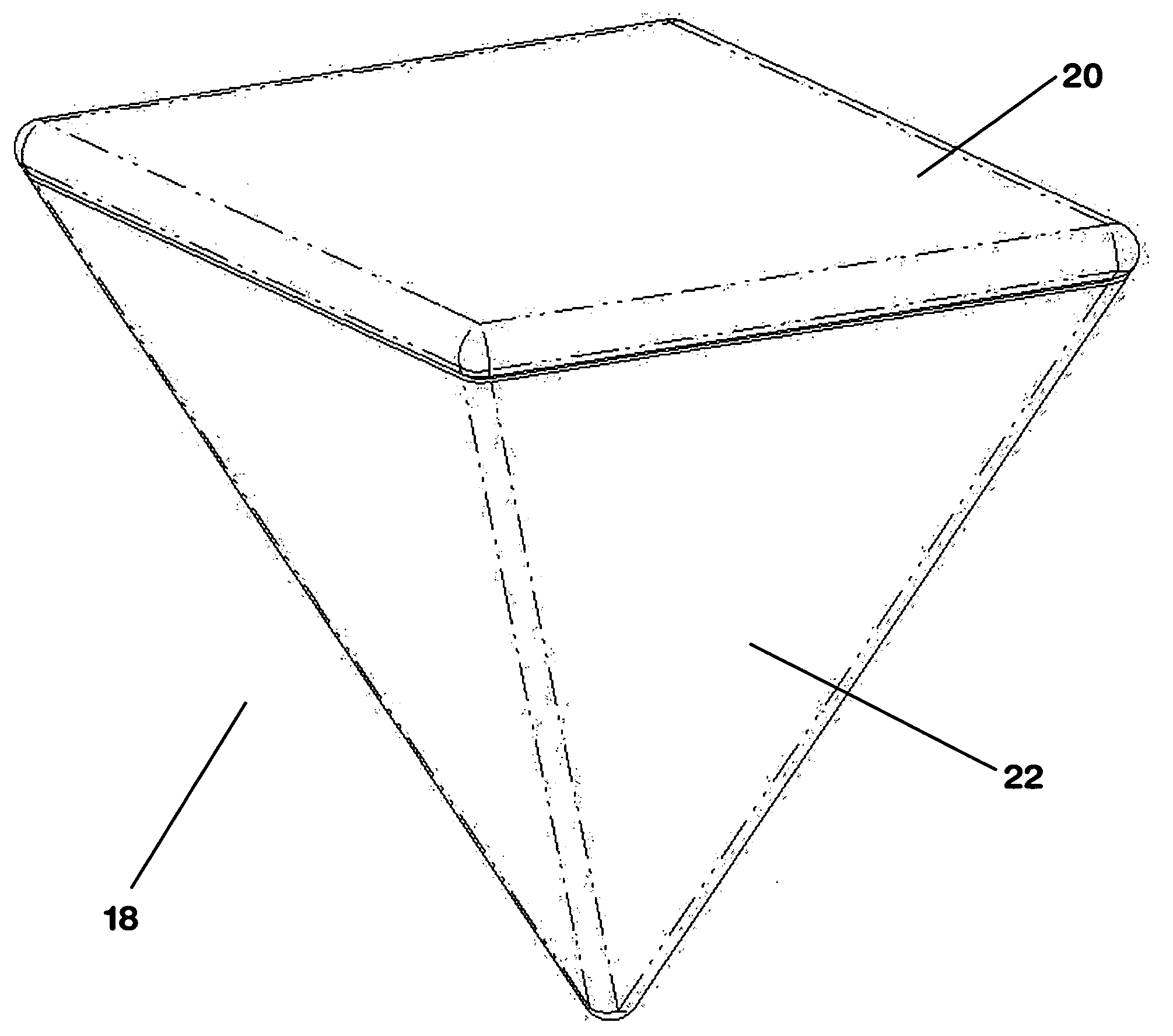 Golden rhombic pyramid-shaped building blocks