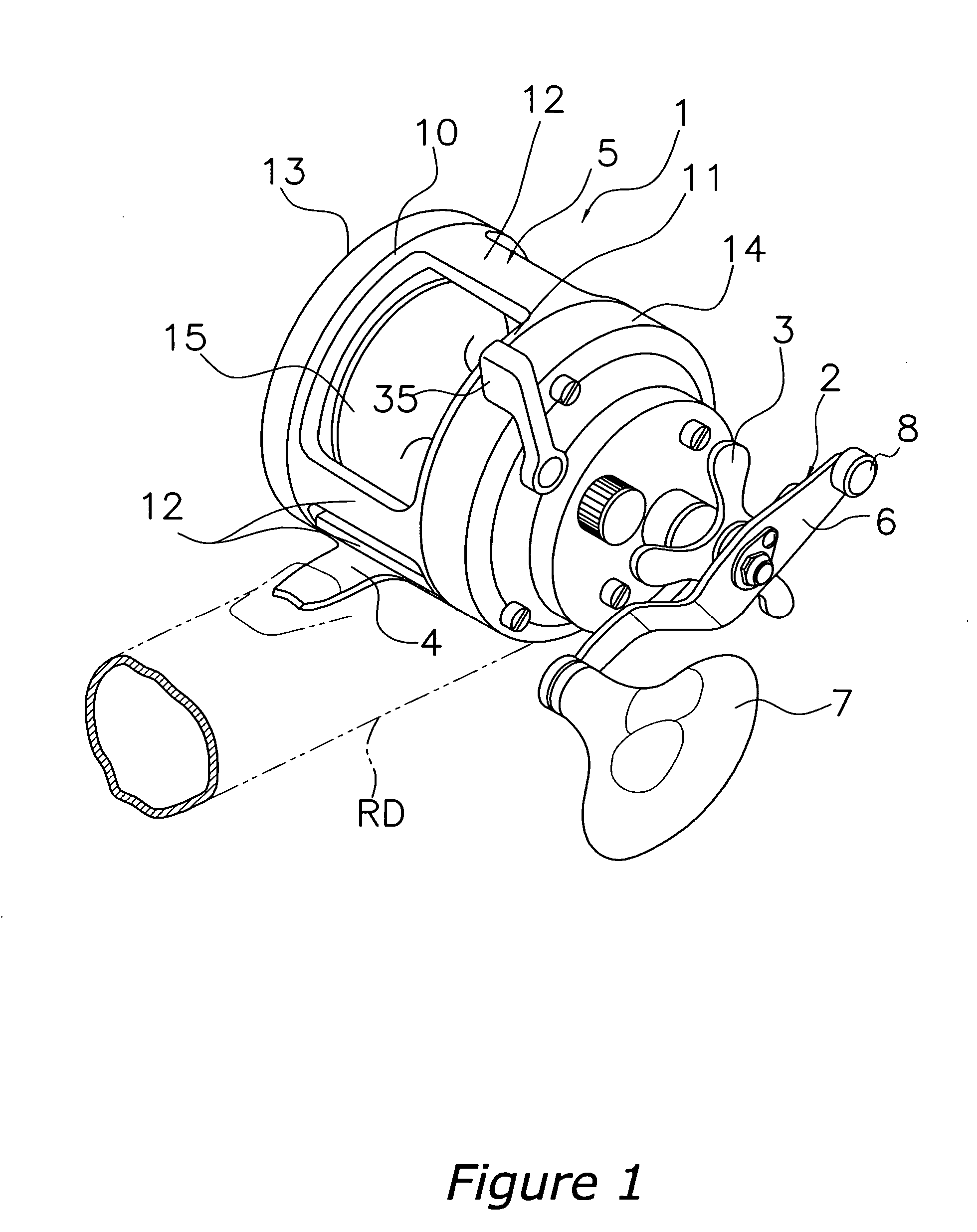 Sound generating device for a dual bearing reel