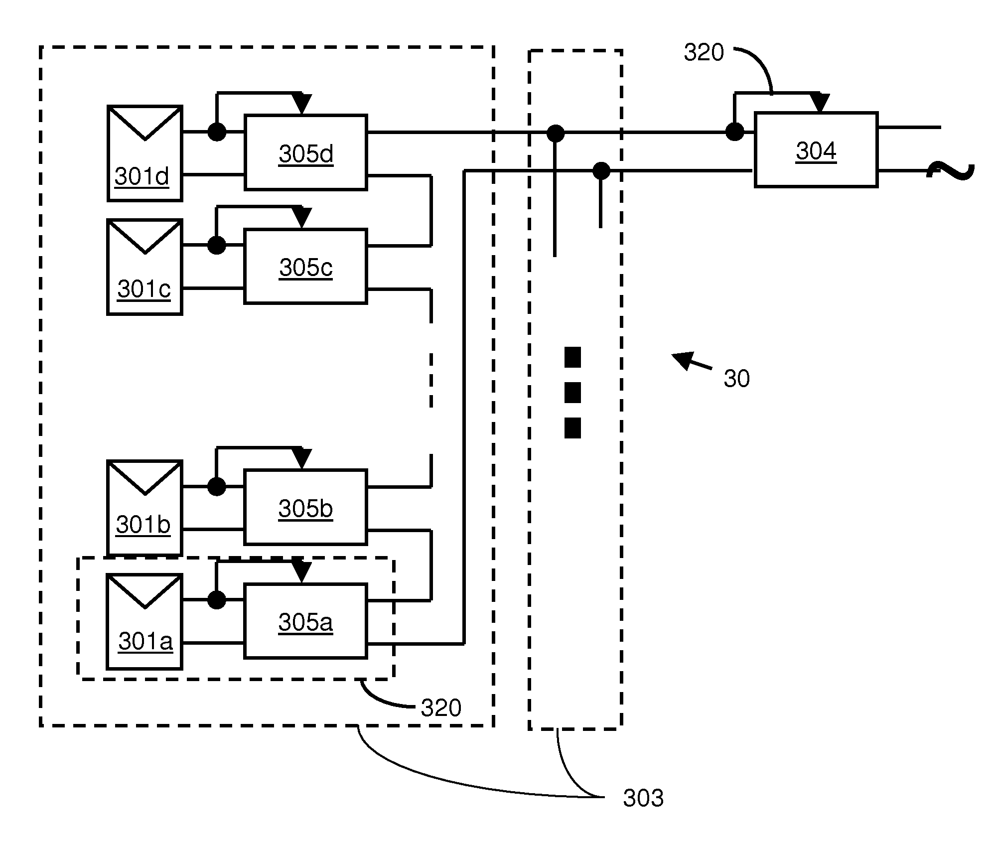 Distributed power harvesting systems using DC power sources