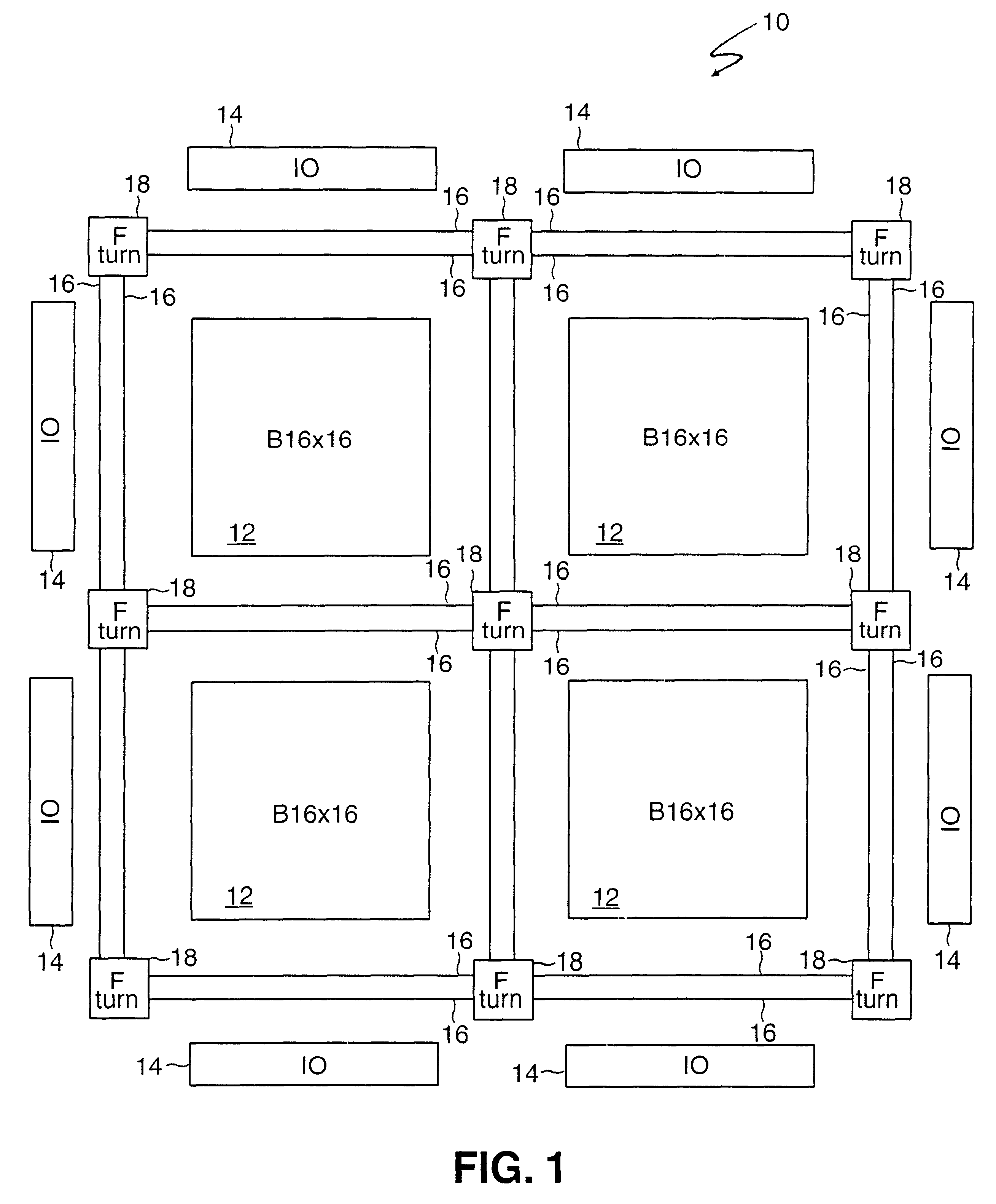 Turn architecture for routing resources in a field programmable gate array