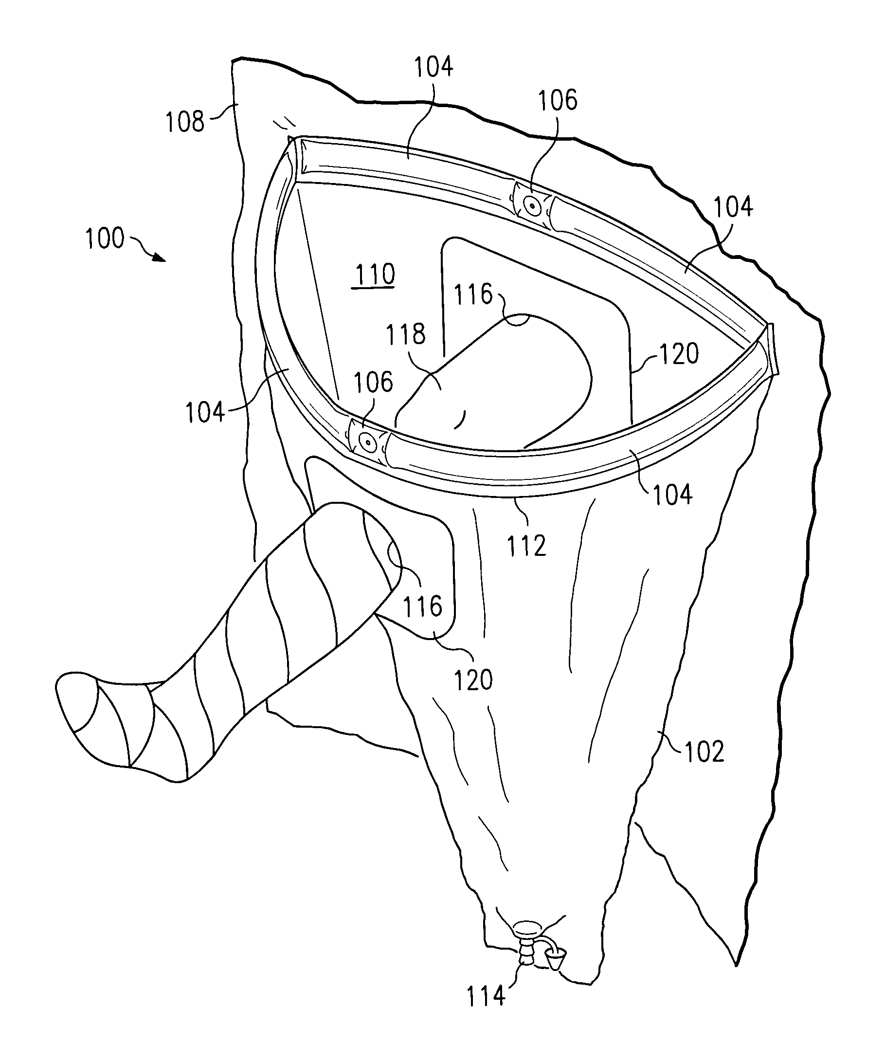 Surgical drape having a fluid collection pouch with an inflatable rim