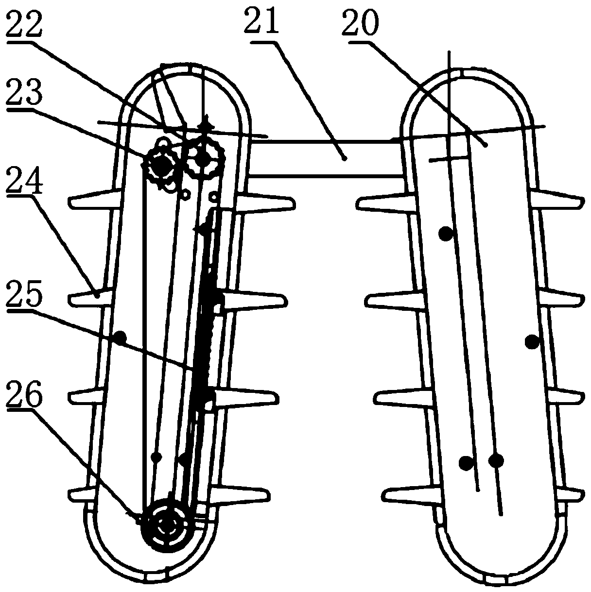 Semi-feeding self-propelled peanut combined harvester