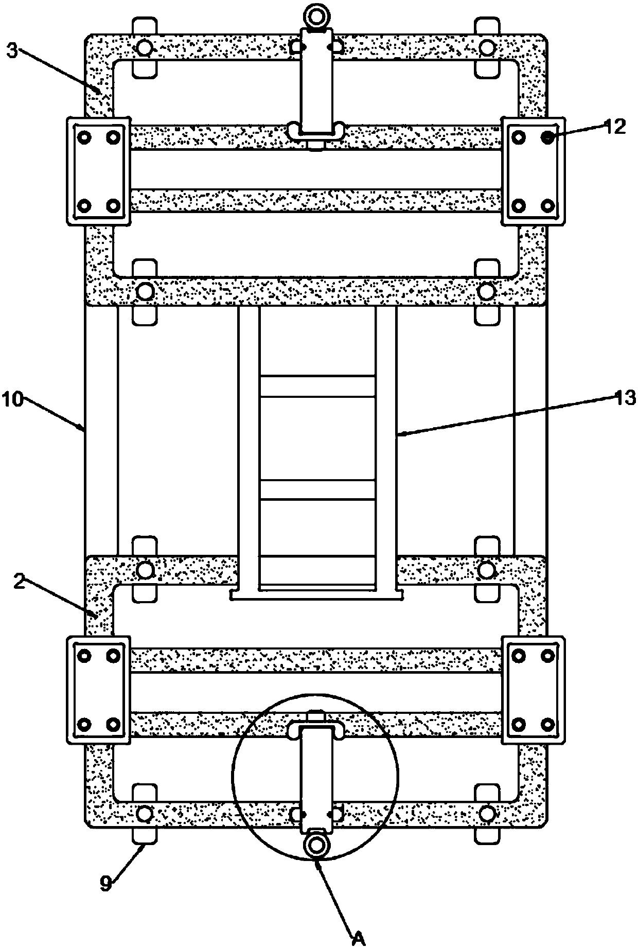 High-toughness fixed clamping device for automobile chassis processing