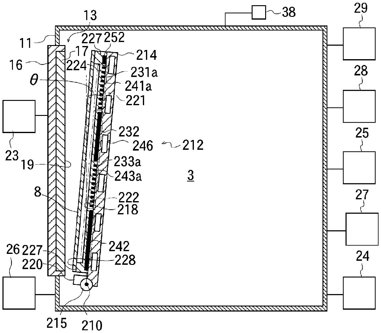 Vacuum device, attraction device, and conductive thin film manufacturing device