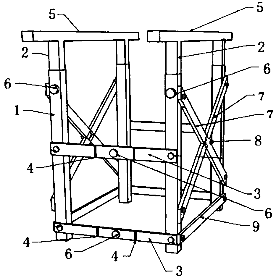 Adjustable steel structure supporting device for concrete supporting beam and construction method