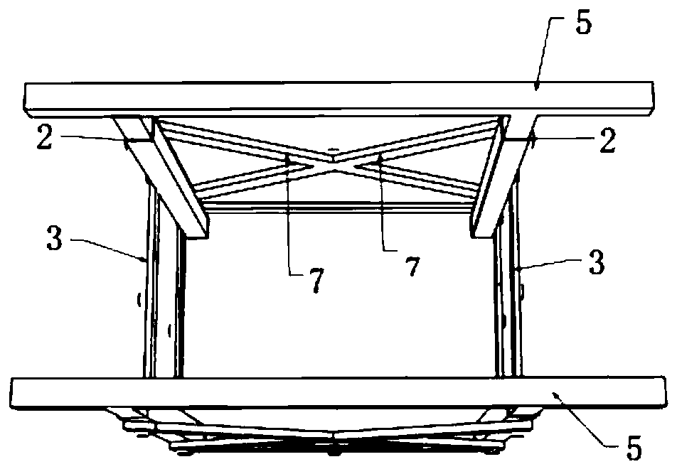 Adjustable steel structure supporting device for concrete supporting beam and construction method