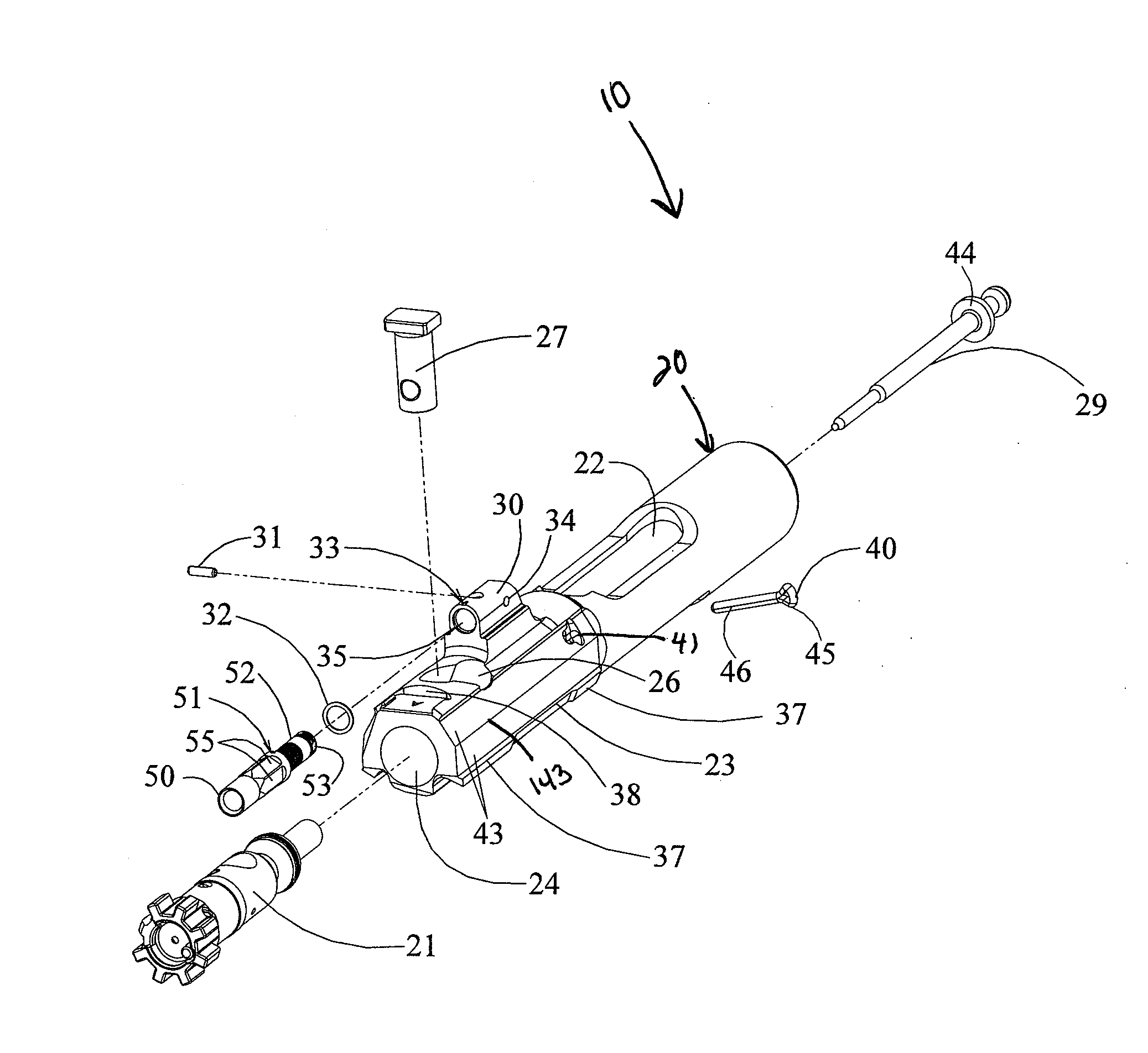 Bolt carrier and bolt for gas operated firearms