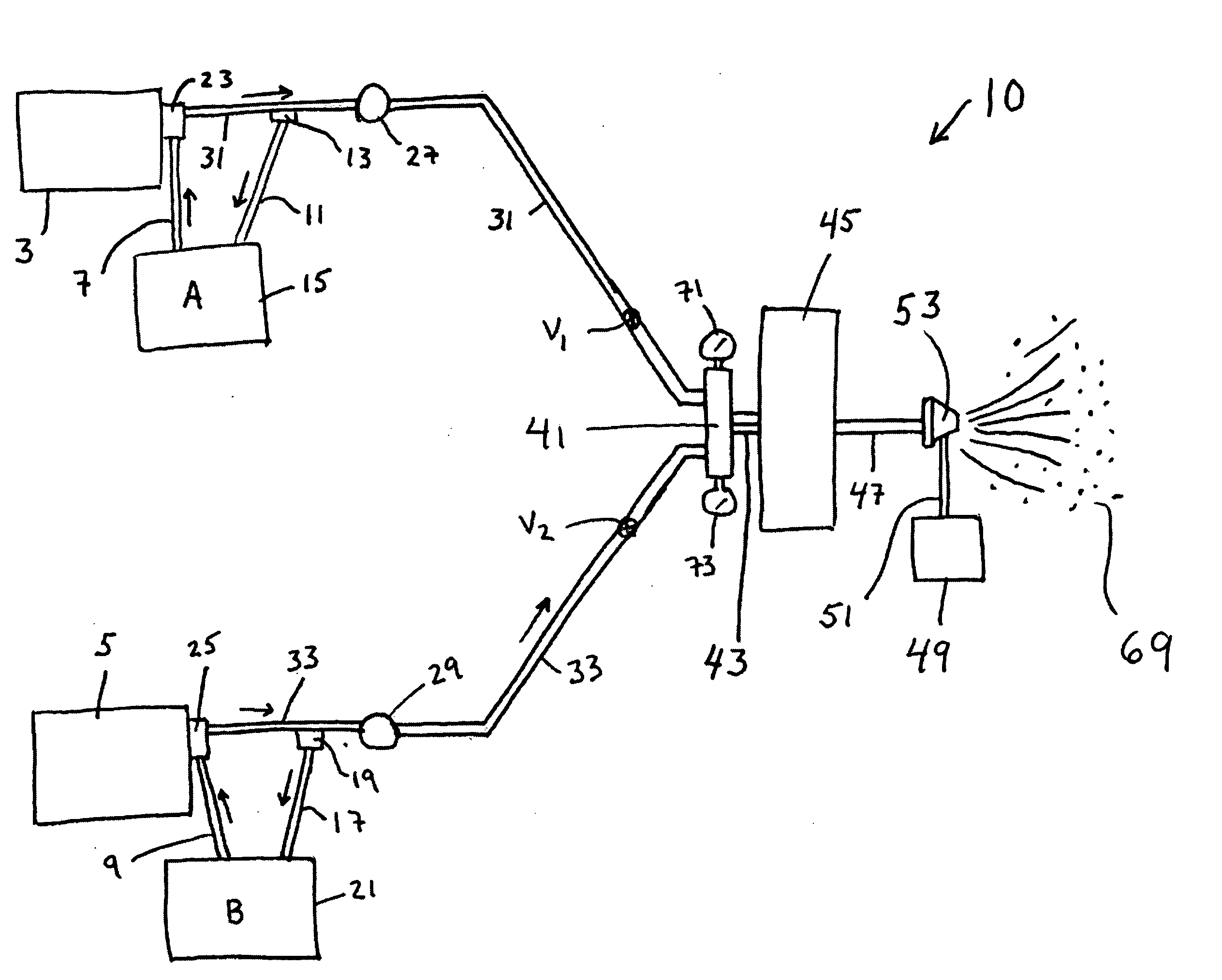 High-solids, reactive components spray application systems