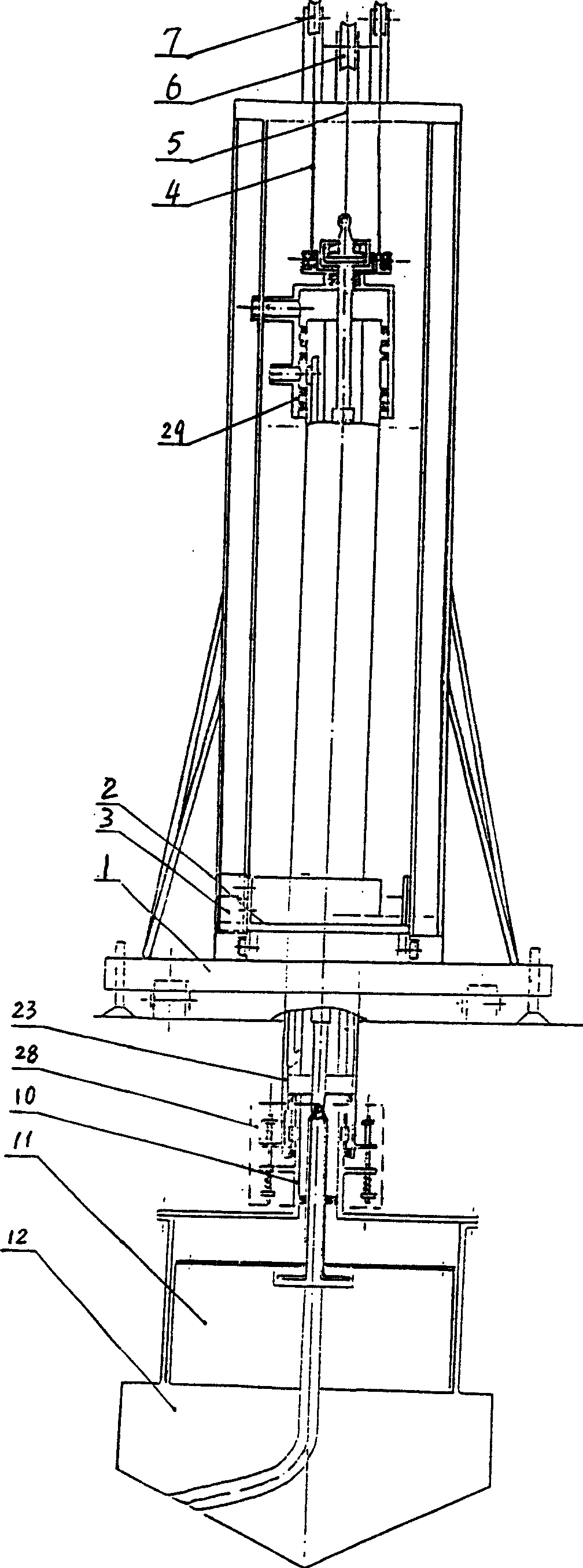 Rotative drill rig in punching and smashing type