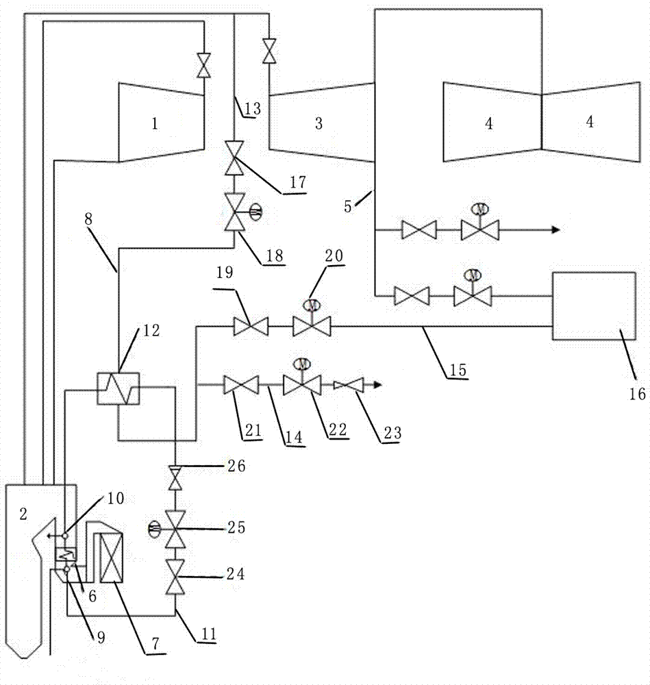 Peak-load-regulating heat supply system of thermoelectric unit