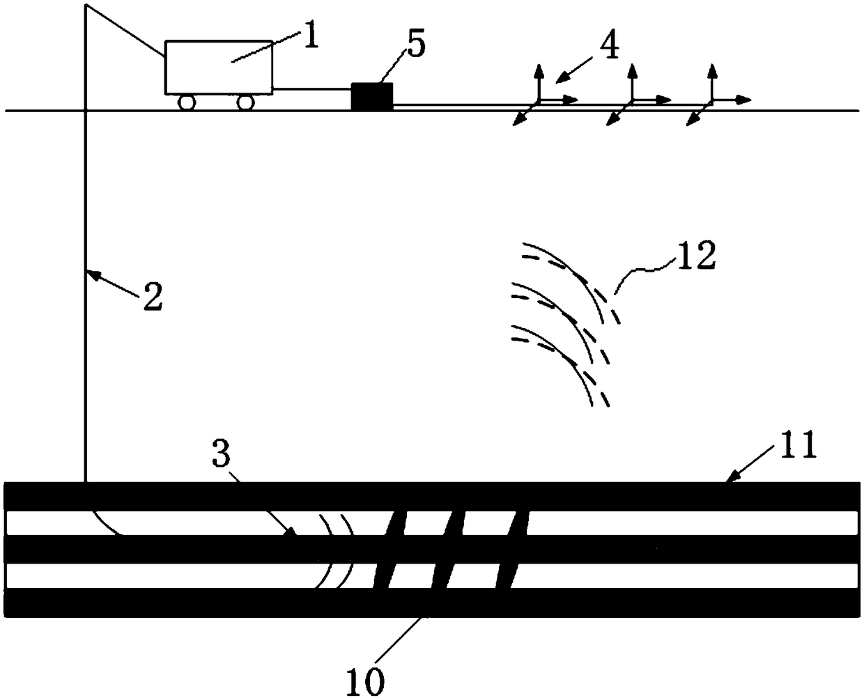 Electromagnetic ground lens detection method and device