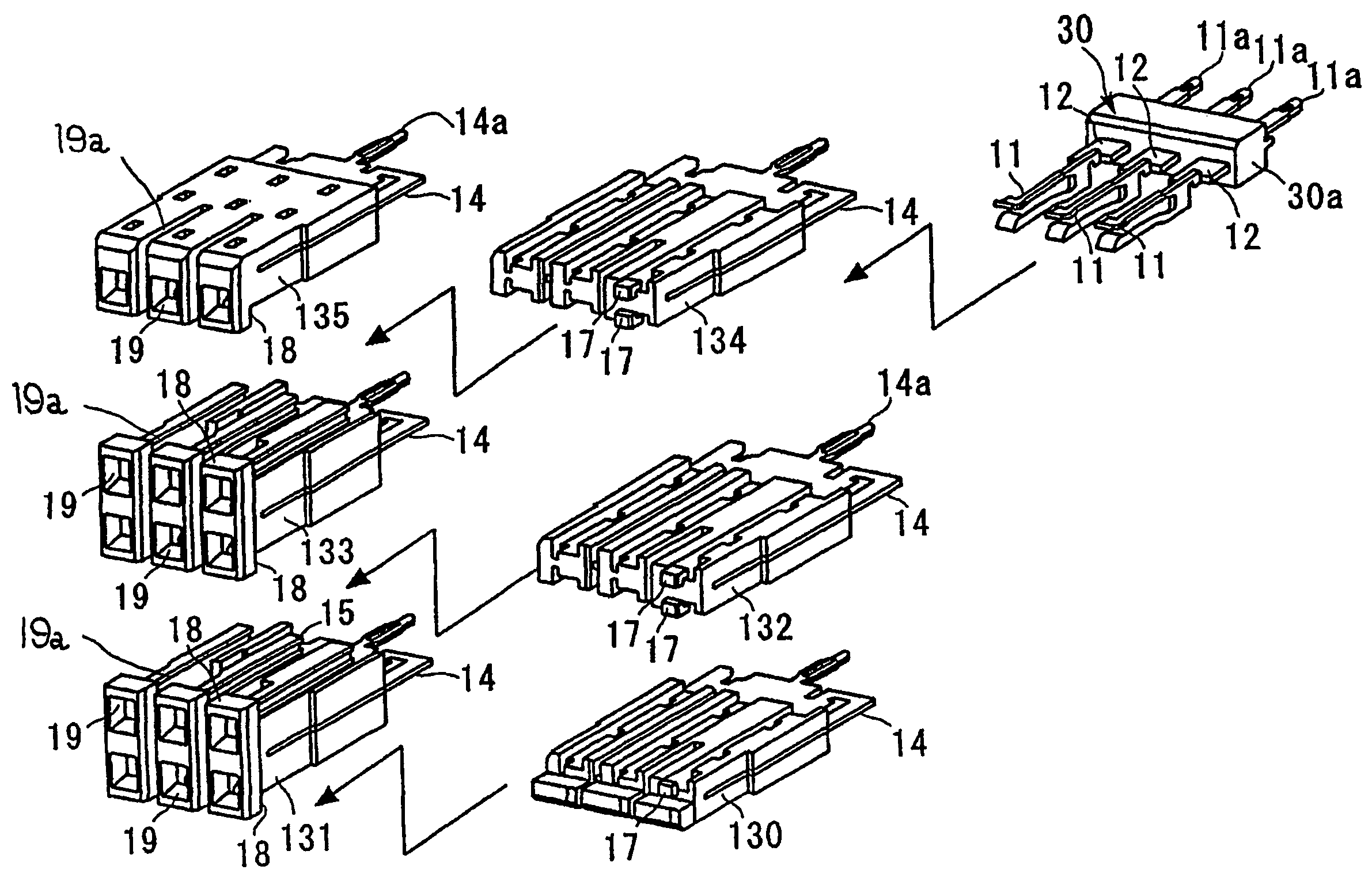 Board connecting connector and method for producing the same