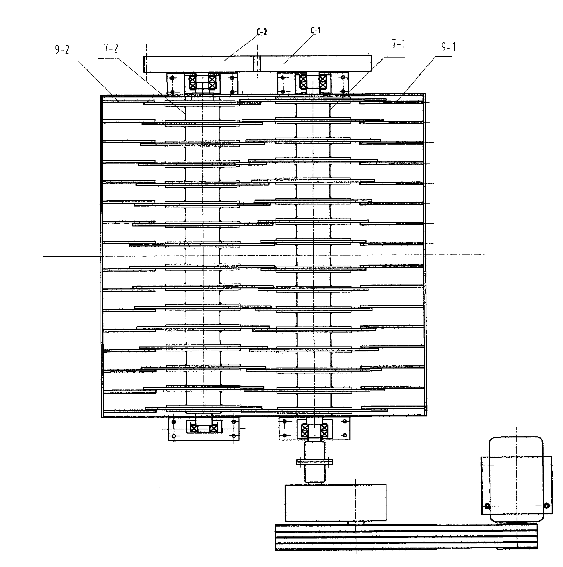 Totally-closed automatic crushing and sorting technical device of domestic garbage and resource-based product production