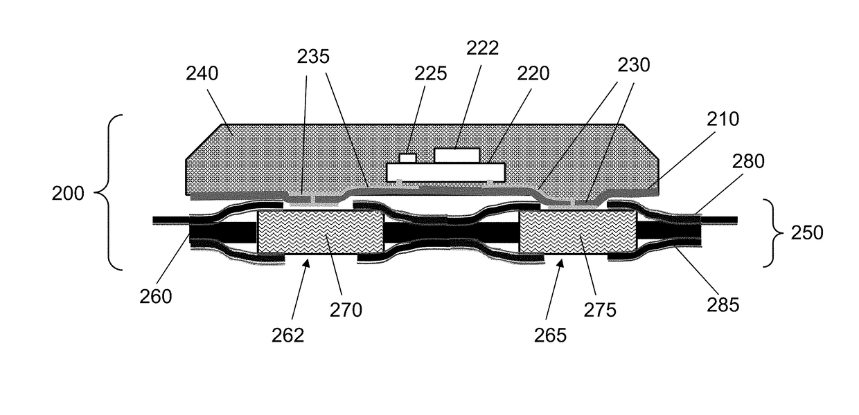 Wearable patch having reliable conductive contacts for measuring electrical signals