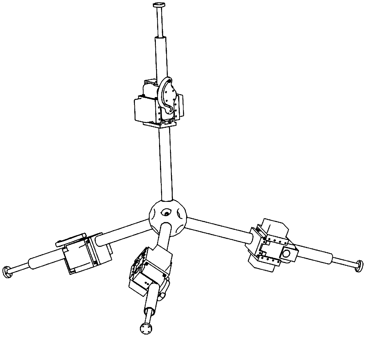 Continuous rotation driven linear ejection mechanism and its polyhedral robot and motion method