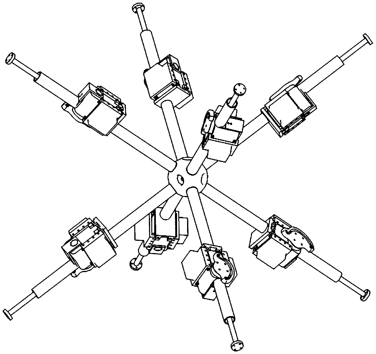 Continuous rotation driven linear ejection mechanism and its polyhedral robot and motion method