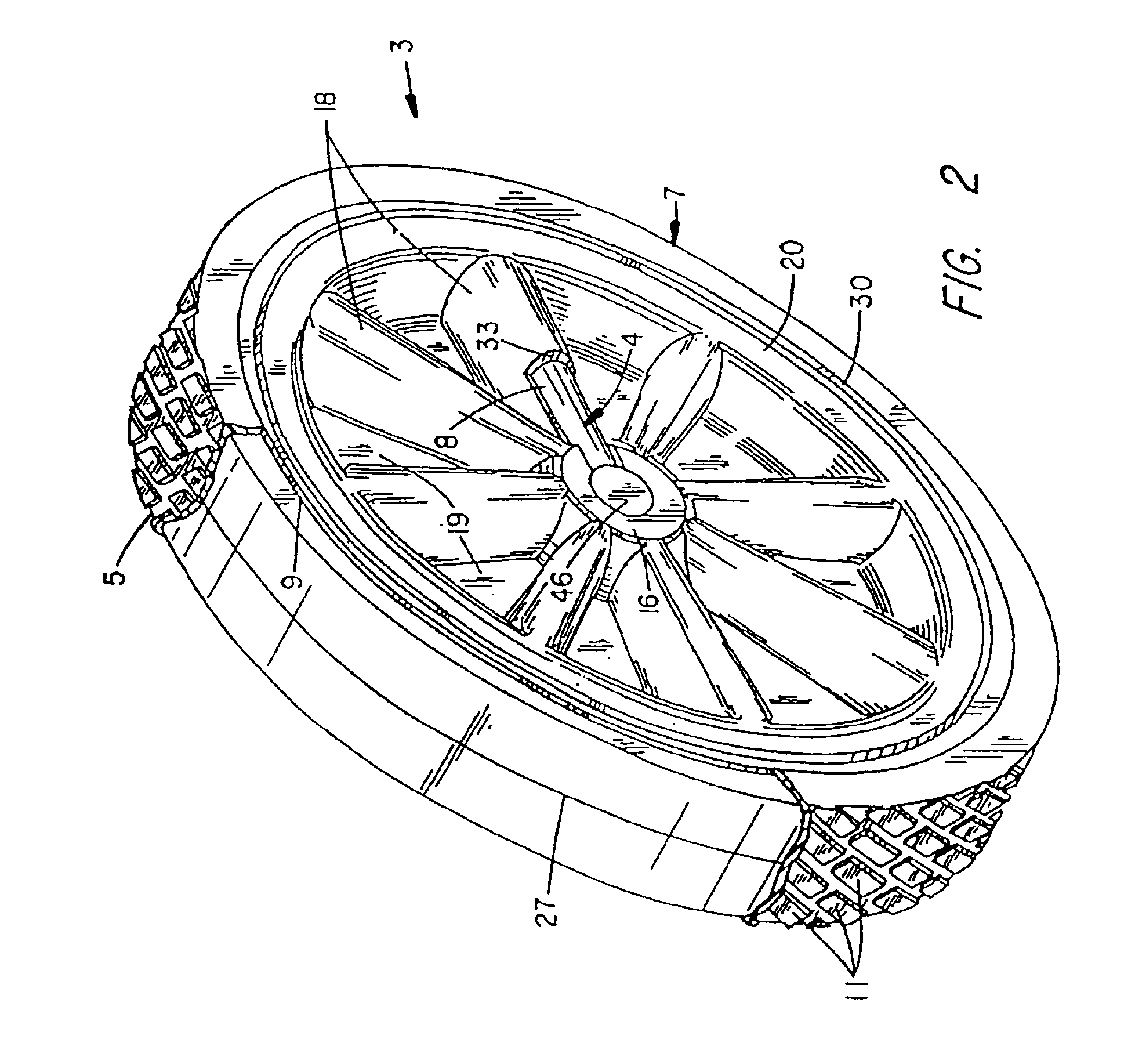 Blow molded wheel with axle retainer