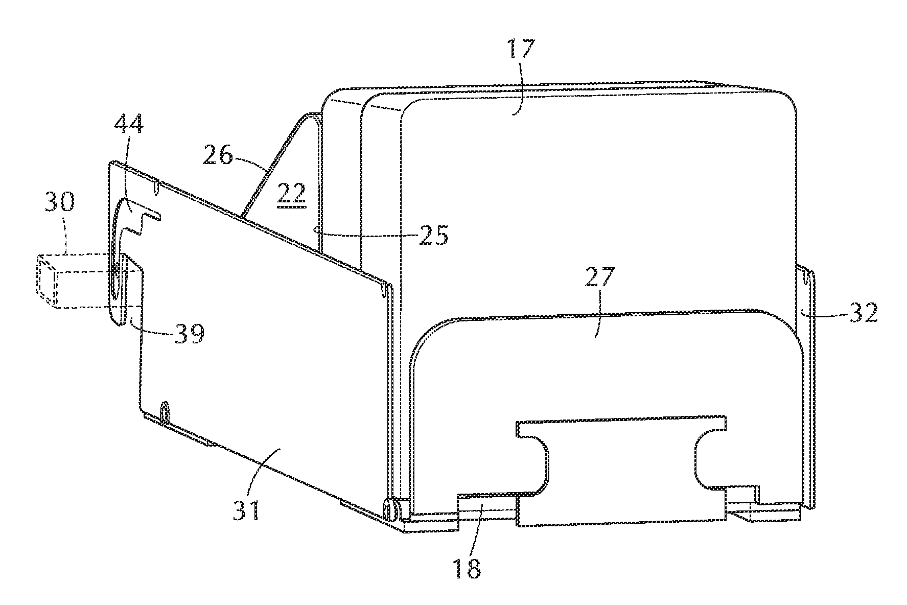 Width-adjustable product display tray with novel mounting arrangement