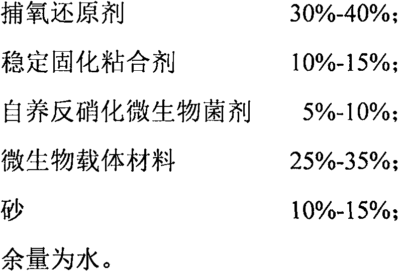 PRB (permeable reactive barrier) repair material applied to repairing of underground water nitrate pollution and preparation method thereof