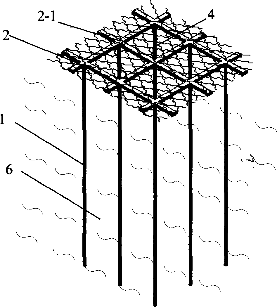 Rigid gridding and pile combined foundation and its use in soft soil foundation reinforcement