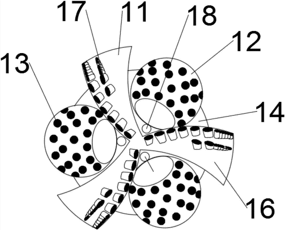 Composite drill applicable to middle Yangtze Cambrian system shale gas exploitation