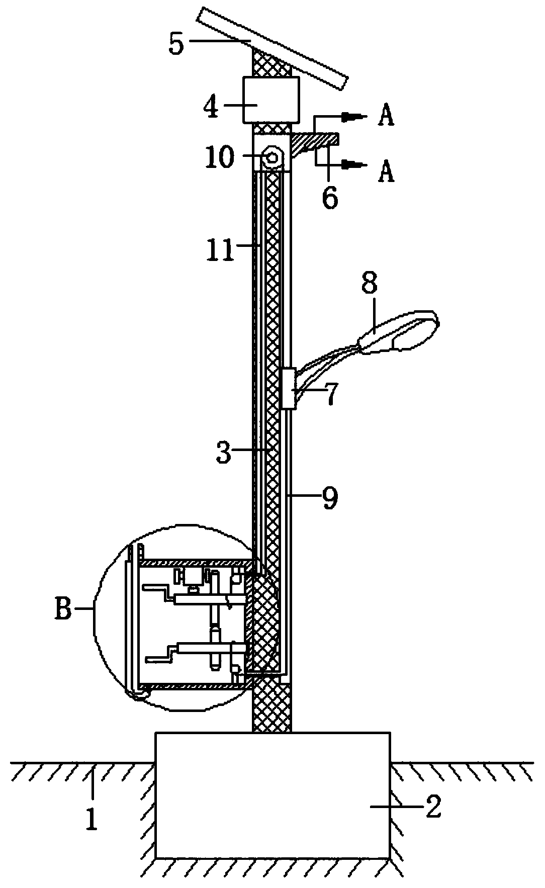 A Height Adjustable Solar Street Light