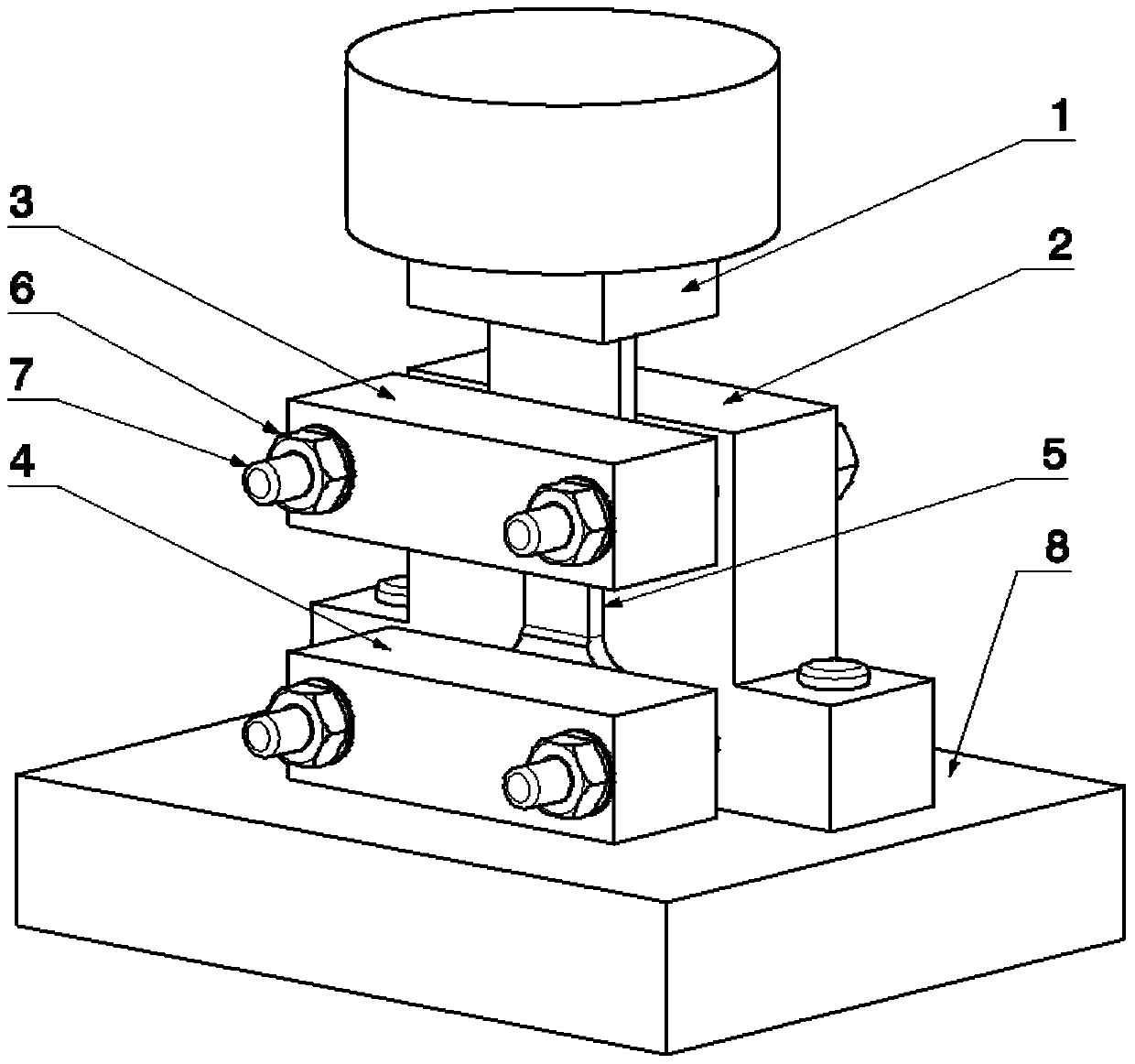 A quasi-static uniaxial compression test method and device