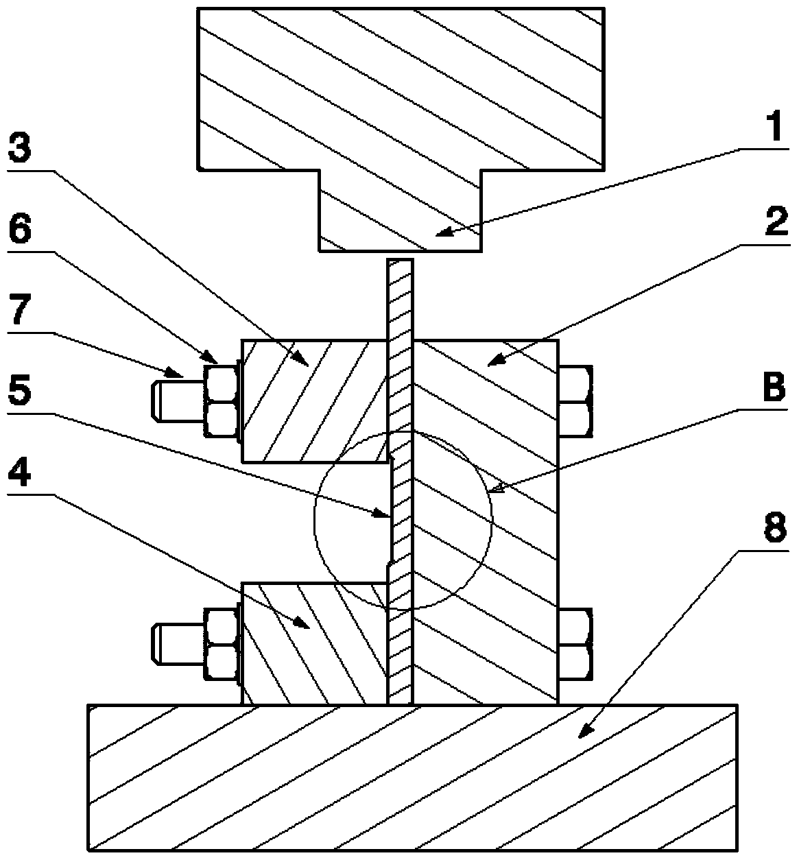 A quasi-static uniaxial compression test method and device