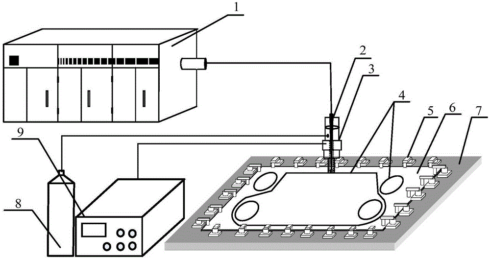 Ultrasonic coaxial auxiliary laser welding method for plate heat exchanger