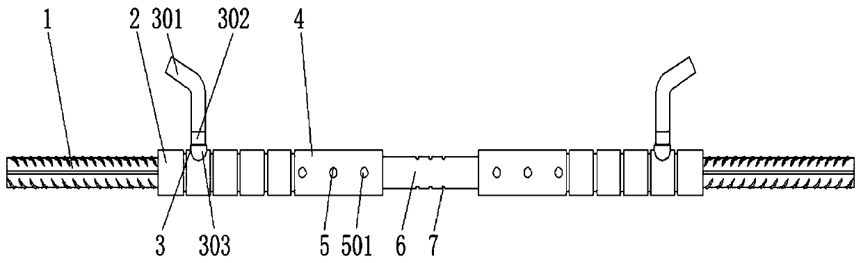 High-position grout discharging device for grouting construction of fabricated concrete wall sleeve