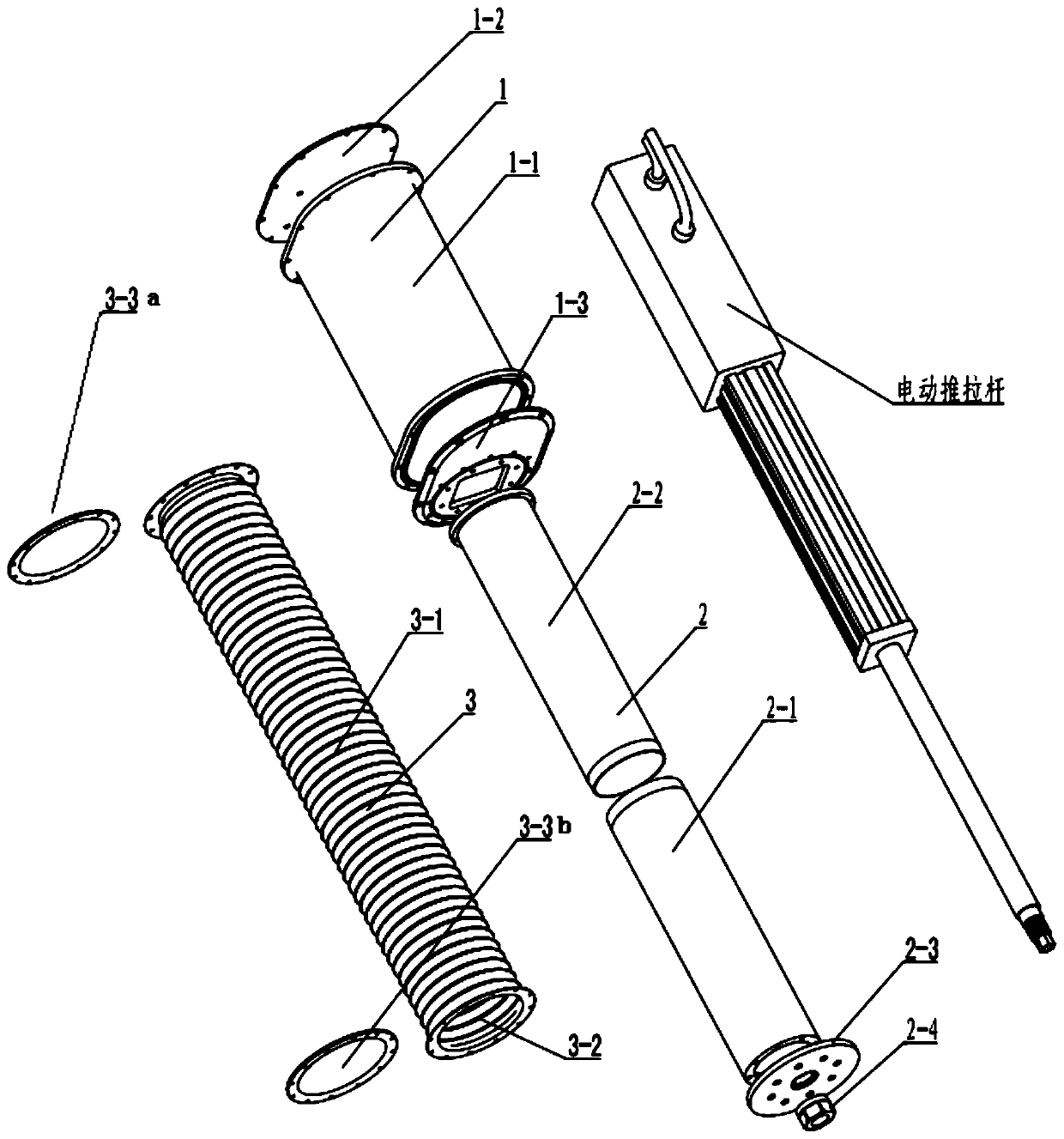 Underwater sealing structure of electric push-pull rod