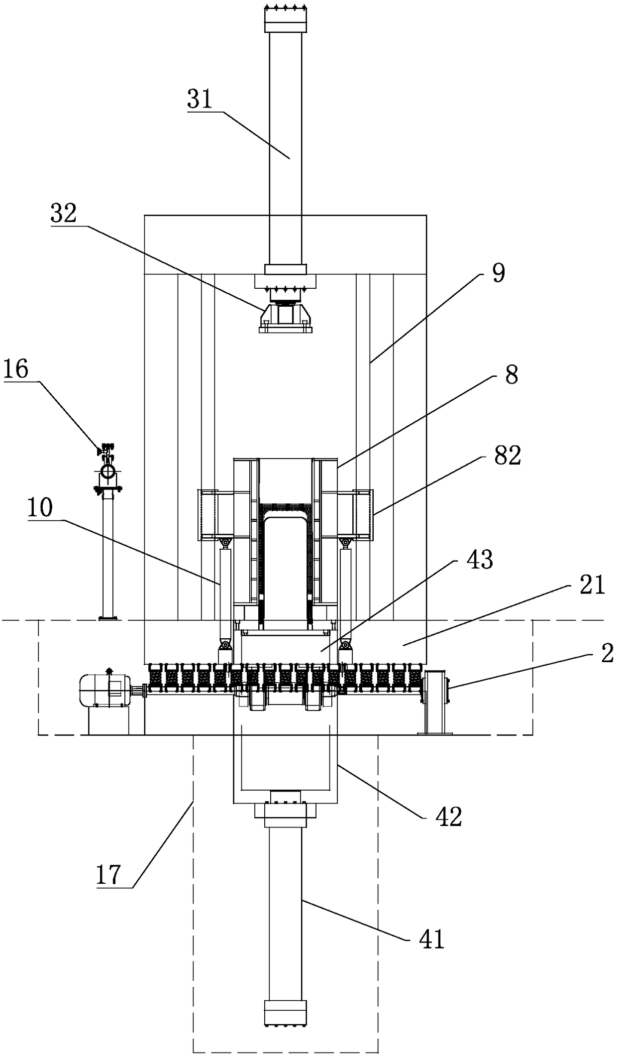 Carbon crucible vibration forming machine