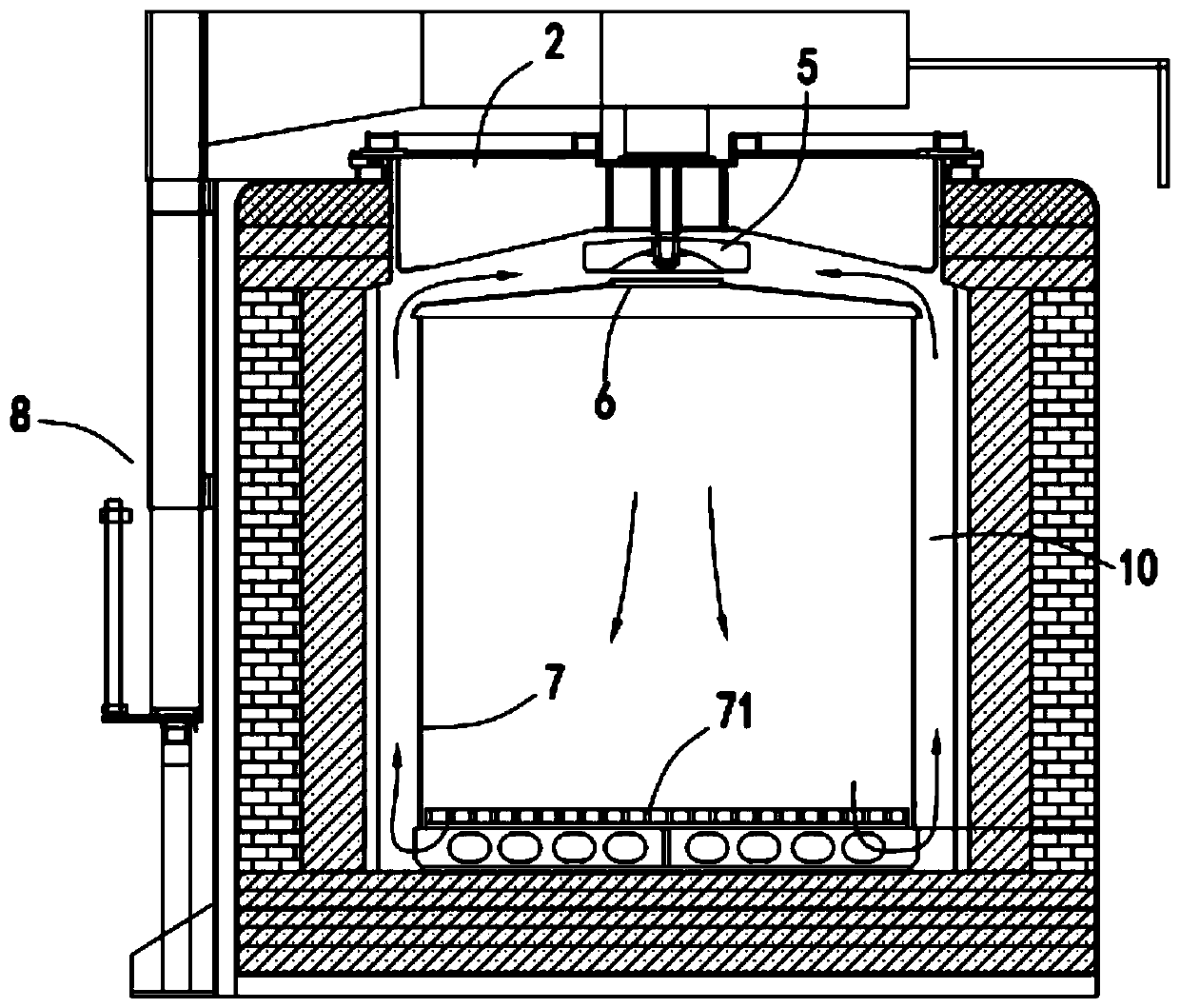 Efficient cooling industrial furnace