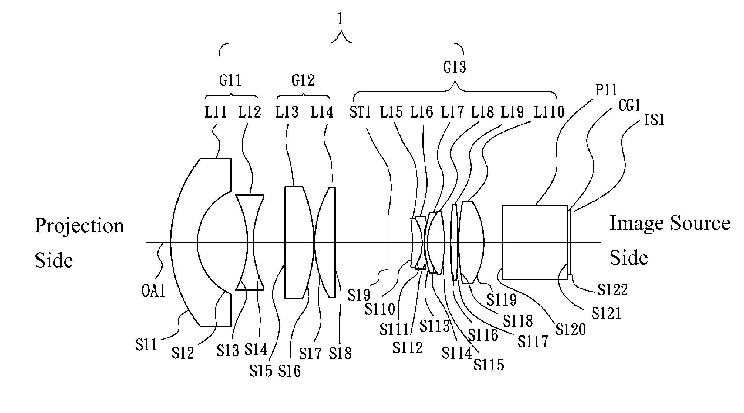 Wide-Angle Projection Lens