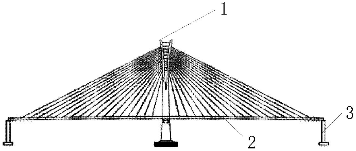 Device for improving transverse seismic performance of single-tower cable-stayed bridge and single-tower cable-stayed bridge