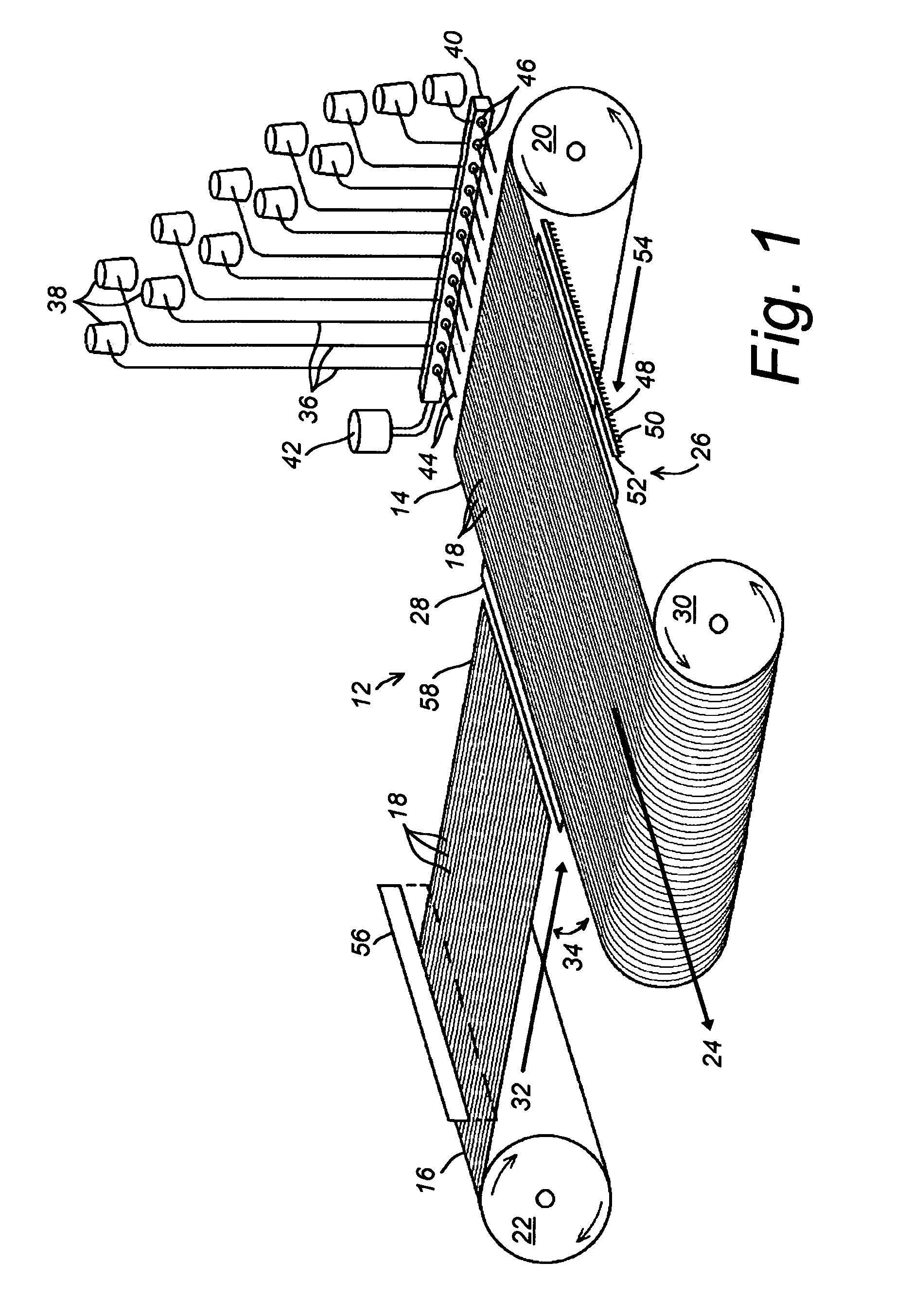 Continuous cross-plied material and method of manufacturing same