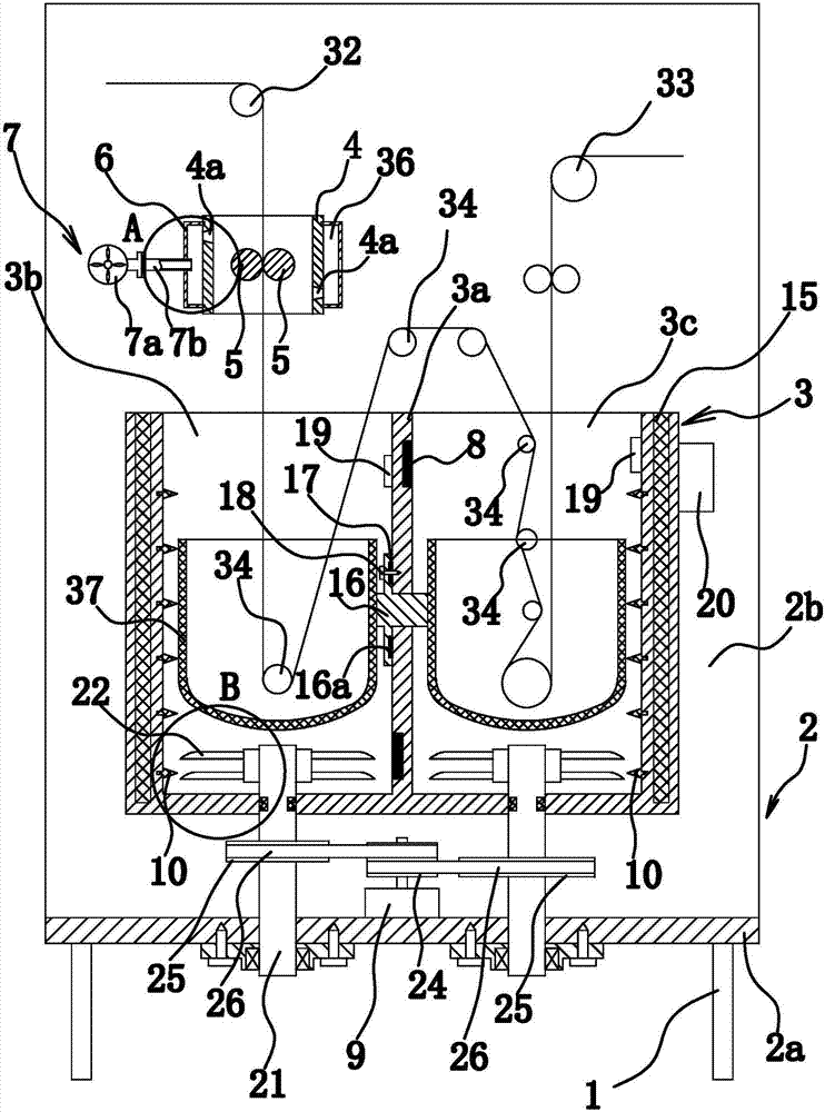 Mixing mechanism for gluing device for glass fiber cloth