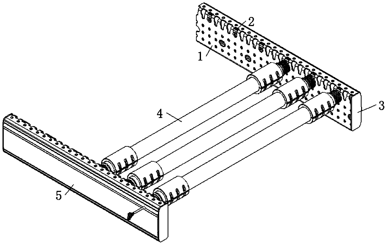 Conveying side plate combination body