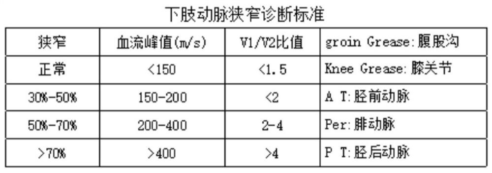 Image lower limb artery structured report writing design method and system